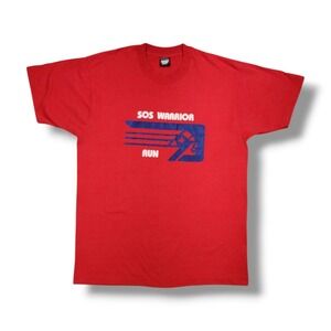 Vintage SOS Warrior Run Military Fundraiser Competition Red T-Shirt XL
